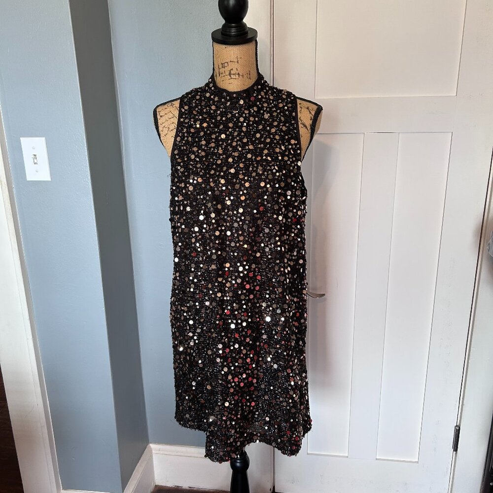 Black/Gold Sequin Mini dress